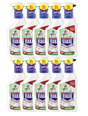 Viakal 3 in 1 Disinfectant Bathroom Limescale Remover Spray 10 x 500ml
